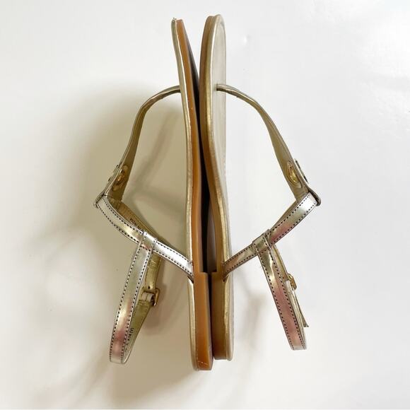 Cole Haan Gold Silver Two Tone Thong Sandal - Picture 3 of 8